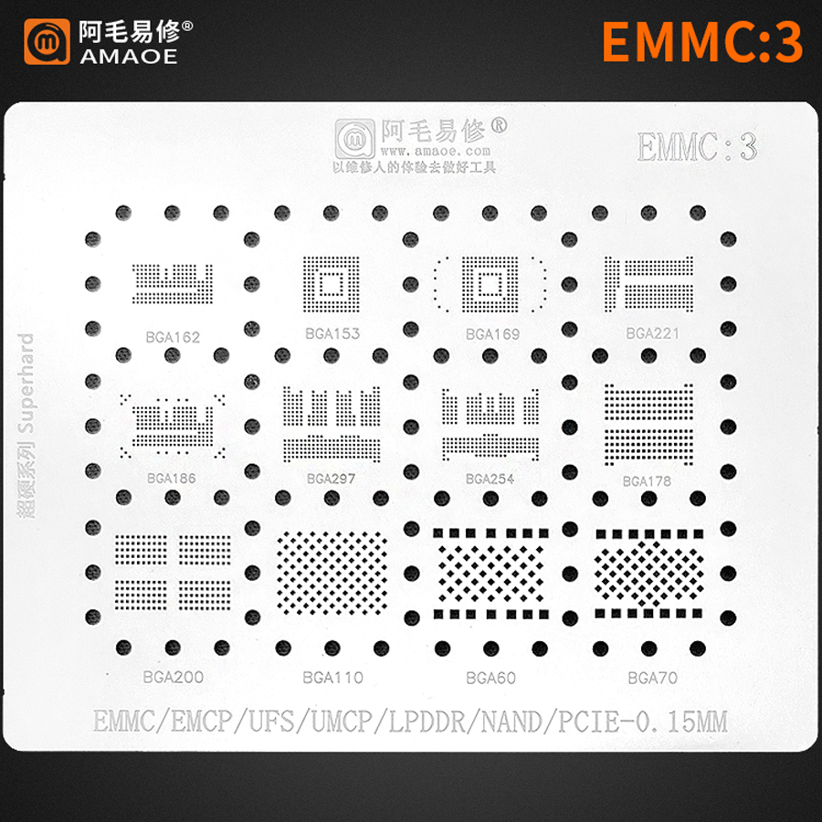 AMAOE EMMC3 BGA Reballing Sten - Tasmota Flash Tool 评论和价格